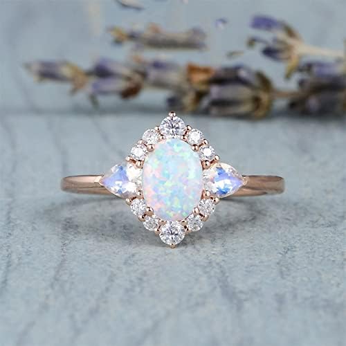 Anel de prata de prata esterlina de 925 femininos requintados, oval, oval de diamante de diamante de diamante de diamante