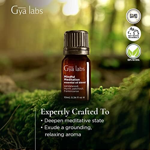 Gya Labs Meditação consciente Mistura de óleo essencial - de meditação não diluída de meditação