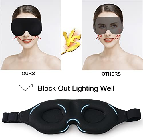 Glória 3D Memória Máscara de sono para homens e mulheres - Comfort Extra Travel Tampa para máscara ocular, máscara