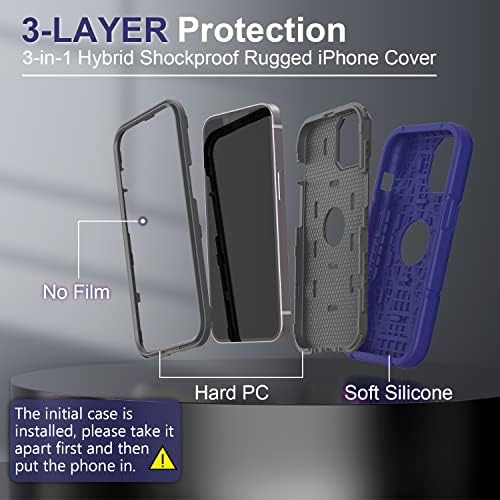 Grifobes projetado para iPhone 14 Pro Max Case para meninos, Silicone espesso 3 em 1 Proteção robusta de choque pesada I
