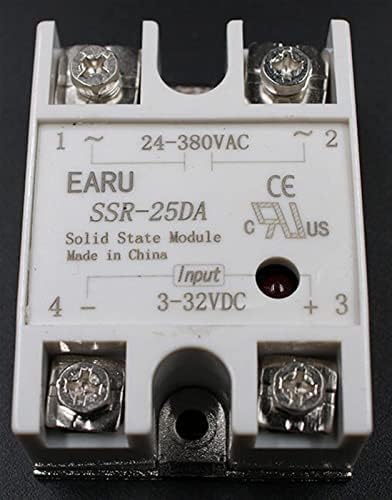 Hifasi 1PC SSR-25 da SSR-25DA 25A SSR Relé entrada 3-32VDC Saída 24-380VAC para transformador de tensão do controlador de temperatura