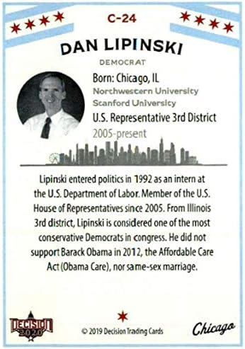 2020 Decisão de folhas de Chicago Política #C24 Dan Lipinski Trading Card