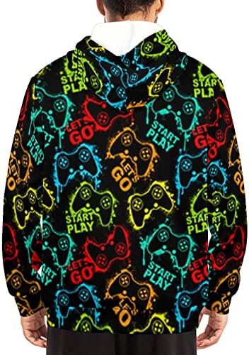 Guhothli Men Moldura clássica com capuz com suéter casual solto Pullover leve com bolso, S-3xl