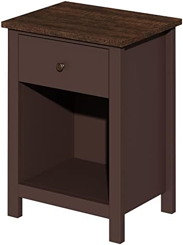 Quarto de mesa de cabeceira Choochoo, mesa de cabeceira com gaveta e armário de armazenamento, sala de estar de madeira na mesa lateral,