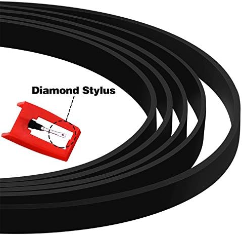 5 peças cinto de plataforma giratória com 5 peças Record Player agulha, substituição especificações diferentes cassete fita gravadora de maquina de borracha de diamante