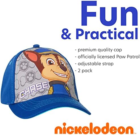 Nickelodeon Boys 'Paw Patrol Baseball Cap - 2 pacote de pacote, Marshall, Chapeira de Back Curved Brim Born