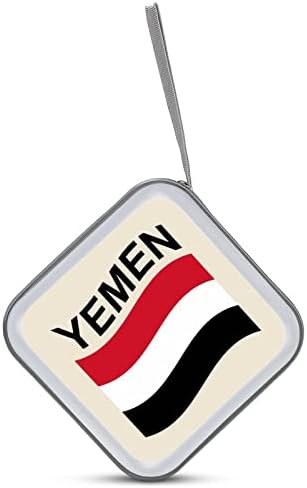 Bandeira do Iêmen CD CASE CASE PLÁSTICA DVD Solutista portátil Bolsa de organizador de armazenamento para viagens em casa