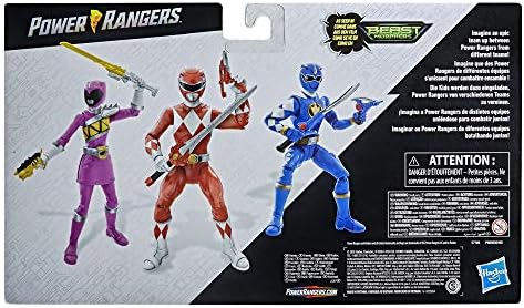Power Rangers Beast Morphers Episódio Especial 3-Pack Action Figura Toys Dino Thunder Blue Ranger, Mighty Morphin Red Ranger,