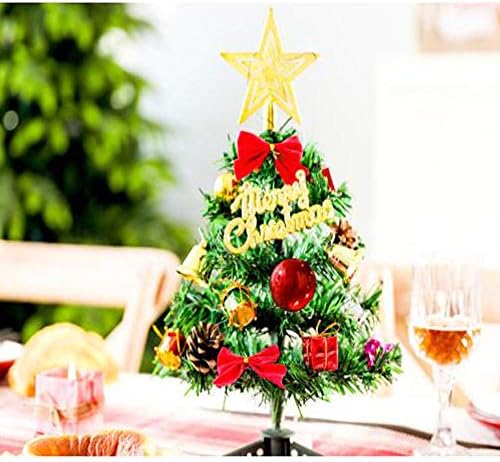 Árvore de Natal de NJIA Treça de Natal Árvores Artificiais Mini Mini Desktop Pinheiro Árvore, Artesanato Diy Mini Pinheiro para Natal,