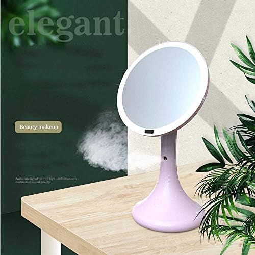 Yang1mn Inteligente LED Hidratante Espelho de maquiagem Humano Indução de maquiagem leve espelho spray hidratante medidor de água