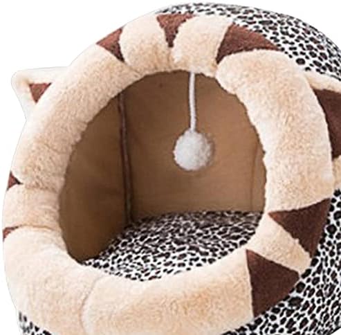 Camas de gatos portáteis de Petsola macias com barraca de brinquedos de bola Móveis de esconderijo de esconderijo sem deformação Kennel Kennel Pet House para coelho, gatinho, 35x35x32cm