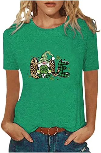Mulheres Mangas curtas T-shirt Day de St. Patrick Green Y2K Tops Camise