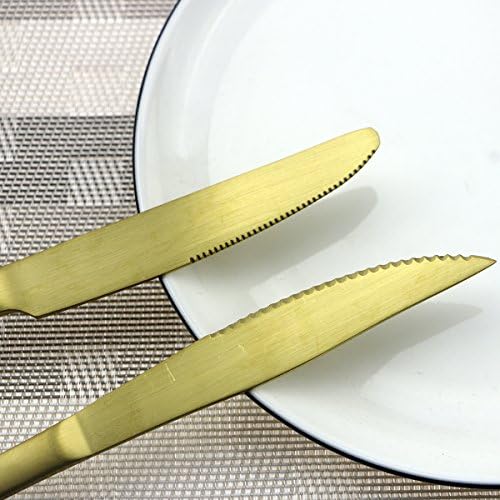 Conjunto de talheres de ouro fosco de aço inoxidável unitário, faca de faca de faca de faca de faca de faca de faca de salada