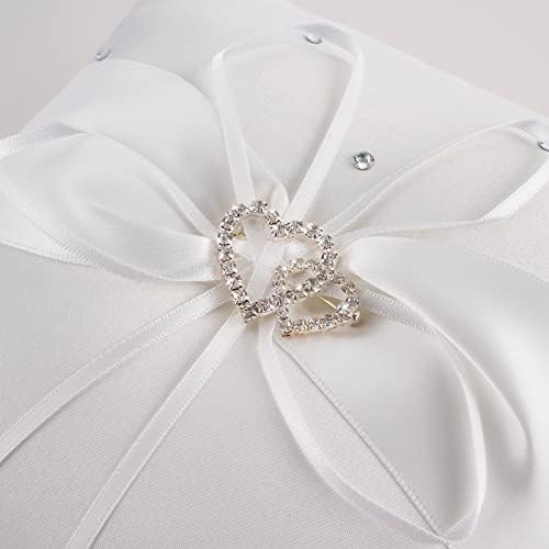 Travesseiro de portador de cisne ideal para cerimônia de casamento - travesseiro de anel branco de marfim, Casamento de cristal de