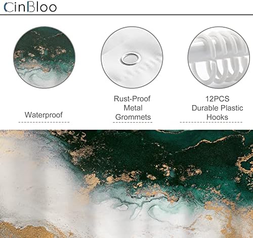 Cinbloo Abstract Green Marble Chuser Cortina