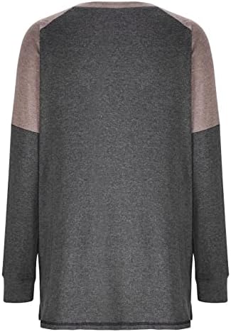 Roupas de outono nokmopo para mulheres 2022 moda de manga longa costura redonda de camiseta casual de camiseta solta