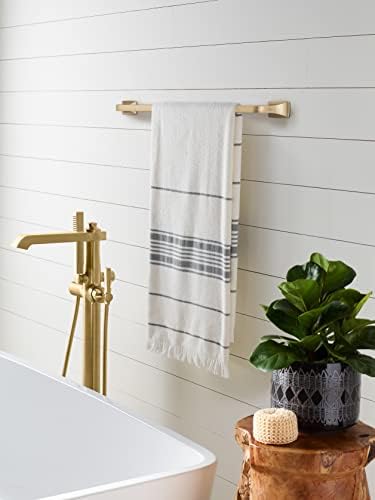 Amerock BH36014CZ | Barra de toalha de bronze de champanhe | 24 no rack de toalhas | Highland Ridge | Suporte para toalhas do banheiro | Hardware do banheiro | Acessórios de banho