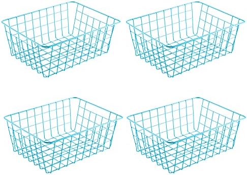 Perfrom 2 embrulhe em cesta de armazenamento de ferro, cestas de arame, cesta de organizador de armazenamento de metal
