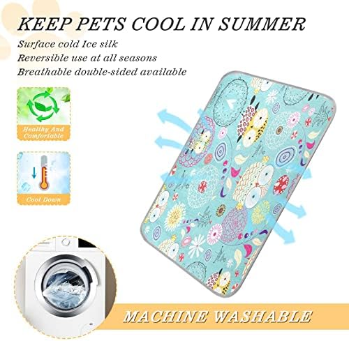 Kigai corujas fofas cachorro refrigeração tapete reutilizável pet tapete de estimação lavável Cachorro para cães para cães