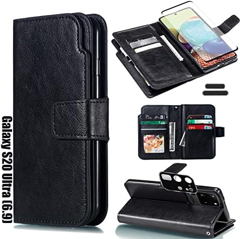 Lmdamz para Galaxy S20 Ultra 6,9 polegadas Caixa de carteira [slots de 9 card] Id Bolsa de crédito Cartão de cartão de visita Bolsa