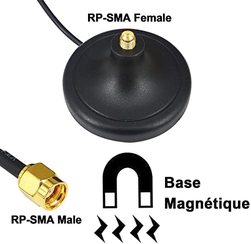 2.4g Wi-Fi Antena Magnetic Base RP Conector masculino SMA com cabo de extensão de 10 pés para câmera magnética GSM Antena 3g, rádio,