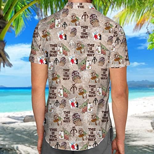 Huntfami Cute Cutren Alien Cartoon Casual camisa, camisa havaiana de caráter de filme, camisa unissex de botão