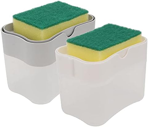 Cabilock 4Sets Wipes and Casos empurram sabão de sabão de esponja de lavagem de louça limpa Caddy doméstico Dispensadores