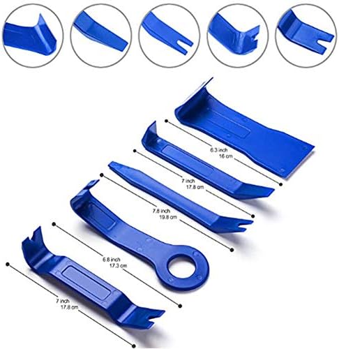 Syksol Guangming - Kit de ferramentas de remoção de acabamento para carros 11 PCs, Ferramenta Prinha de instalador de removedor de fixação sem arranhões com bolsa de lona para painel da porta do carro, azul