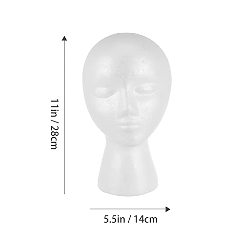 Lurrose Styrofoam Wig Cabeças, Mannequin Head de espuma Modelo Modelo Manikin Head Manikin para Wigs Display, 3pcs