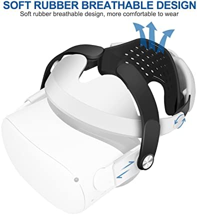 Esimen M3 Cabeça de cabeça compatível com Oculus Quest 2, reduza a pressão facial, a alça de elite de reposição para meta missão