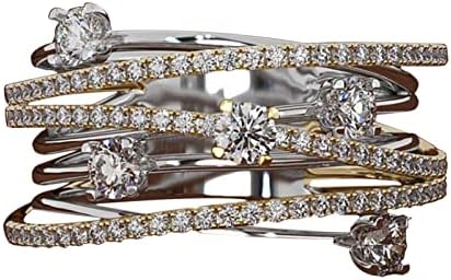 Moda feminina diamante se separa anel de zircão de zircão anel de casamento anel de coração aberto anel de coração