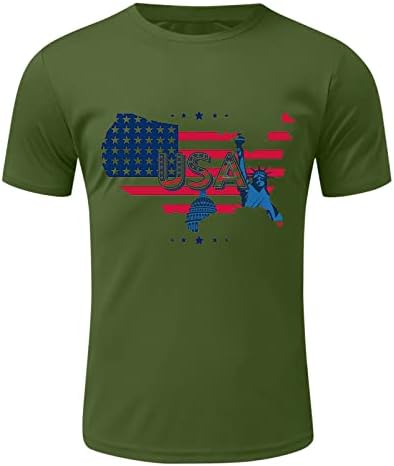 Camisetas de manga curta do Dia da Independência do HDDK para homens, EUA bandeira patriótica Camiseta do músculo atlético