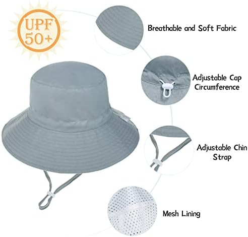 Baby Sun Hat Hat Costa Criança Summer UPF 50+ Proteção solar Chapéus de bebê Chapé
