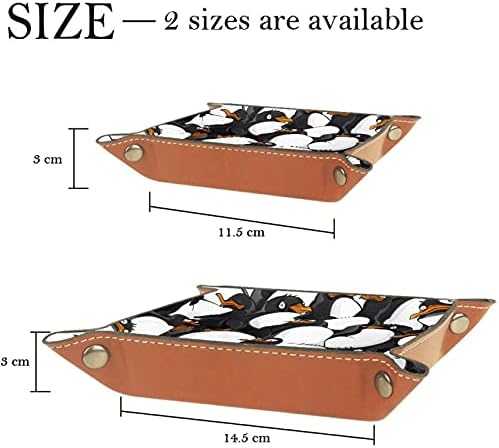 Caixas de armazenamento de Tacameng Pequeno, padrão de pinguins, organizador de armazenamento de desktop de bandeja