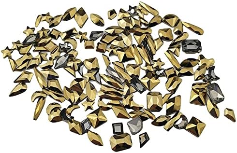 1440pcs/pacote cristais de unha diamante pedra ouro retro design strass de vidro para decorações de arte em pregos 3d -