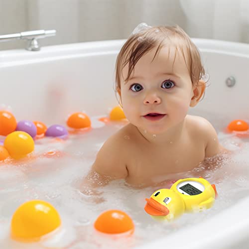 Termômetro de banho para bebês de pato babyelf - Termômetro de banheira de segurança brinquedo flutuante - novo alerta visual mudo atualizado - para Fahrenheit e Celsius