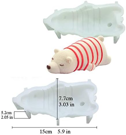Novo 3D Sleeping Polar Bear Silicone Bolo Mold Moldes Mousse Soap Handmade Soap Making Mold by JJMG