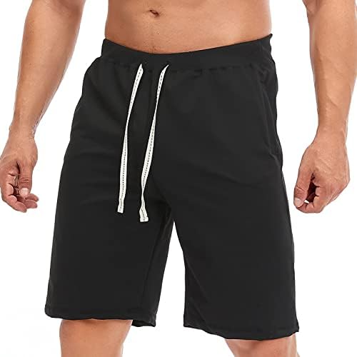 Nada de malas para homens curtos, shorts masculinos clássicos casuais encaixam shorts de praia com cintura elástica e bolsos