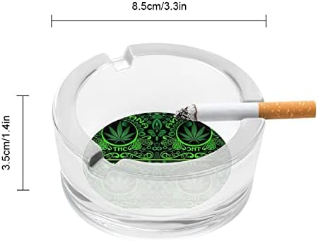 Cinzelo de vidro de folhas verdes para cigarros redondo bandejas de cinzas para escritório em casa e restaurantes