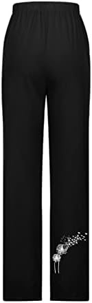 Calça de perna reta de amikadom feminino gráfico de calças soltas para linho de linho de linho calças de outono 2023 roupas da moda DW