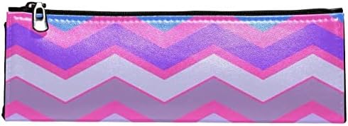 Tbouobt Makeup Bag Zipper Bolsa Travel Organizador cosmético para mulheres e meninas, linhas de ondulação azul rosa roxo moderno