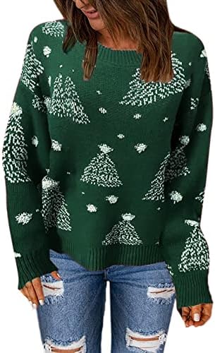 Muduh suéteres para mulheres cortadas moda de tamanho grande redondo pescoço solto chapéu de natal de natal suéter de pulôver grosso