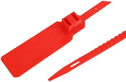 X-Dree 100pcs 400mm Comprimento de nylon de nylon tocador de cabo auto-travamento Zip vermelho (100pcs 400mm Longitud Nylon Etiqueta