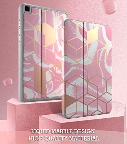 Série de mármore de Popshine projetado para Samsung Galaxy Tab A 8.0 2019 Case, Modelo SM-T290/SM-T295, Premium de corpo inteiro Premium 360 graus Cober de fólio com protetor de tela embutida, líquido de mármore rosa
