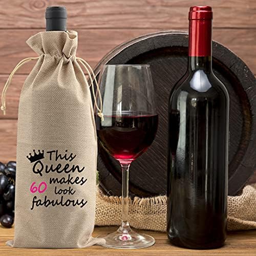 Bolsas de vinho de Birthday Levlo Esta rainha faz 30/40/50/60 Fabulous Wine Bags for Women Wine Lovers Presente