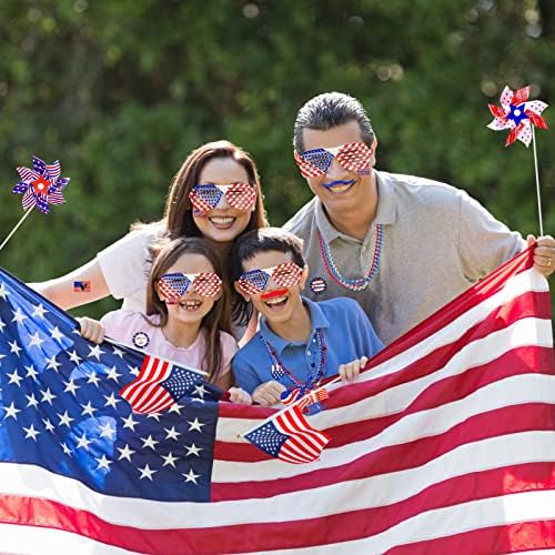 Favores do Partido Patriótico de 156 pacote, 4 de julho de decoração de suprimentos, bandeiras americanas, óculos, pulseiras