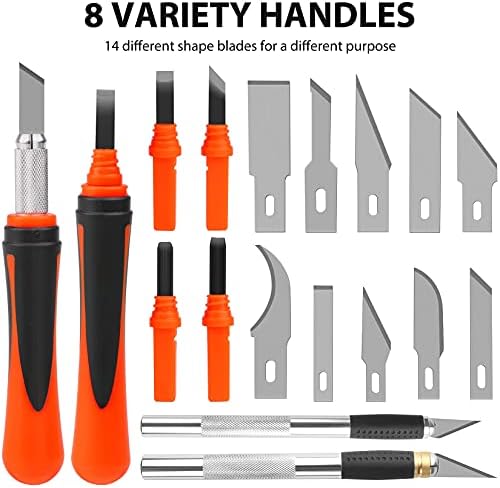 DiySelf 22 Pack Craft Knife Set With Case | Faca exacto para artesanato | Faca de hobby | Facas exacto | Faca de precisão | Faca exatamente | Conjunto de faca artesanal | Conjunto de faca de hobby | Faca exigente