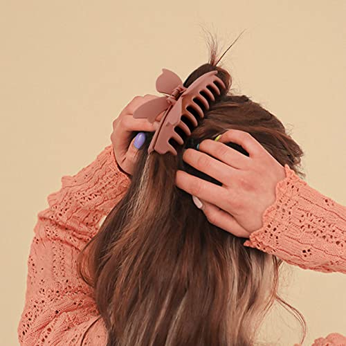 ACO-UINT 4 Pacote clipes de cabelo grandes para mulheres, clipes de garra de cabelo de borboleta não deslizantes para