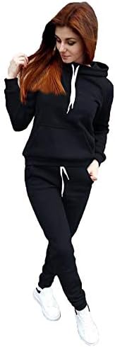 Conjuntos de capuz de treino para mulheres roupas de duas peças de manga longa Sweatshirt e Sweatpantes de salão casual