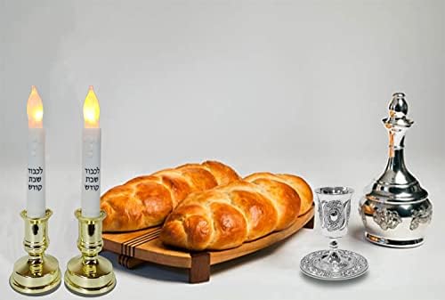 Ner mitzvah copo Kiddush e bandeja - Cálice de prata de qualidade premium com STEM - Shabat e Havdalah Goblet - Judaica Shabbos e presente de férias